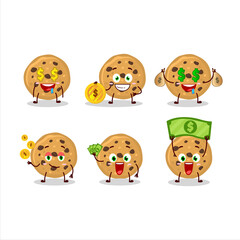 Poster - Biscuit cartoon character with cute emoticon bring money