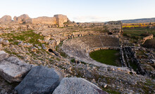 Ruins Of Antique Greek Theatre In Miletus On Western Coast Of Anatolia In Ancient Caria, Modern Turkey