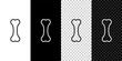 Set line Dog bone icon isolated on black and white, transparent background. Pets food symbol. Vector