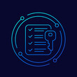 © nexusby - key and checklist line vector icon