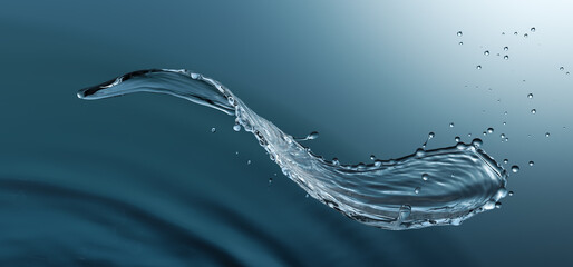 Wall Mural - blue clear water macro splash design background