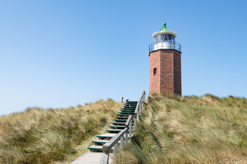 Wall Mural - lighthouse quermarkenfeuer rotes kliff, kampen, sylt, schleswig-holstein, germany