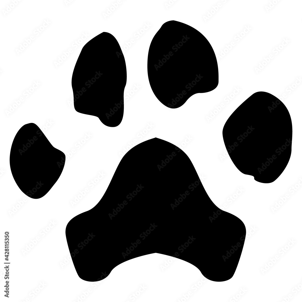 犬の足跡のシルエット ベクター Wall Mural Wallpaper Murals Regolith