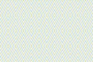 Blue and green geometric seamless pattern with pixel art rhombus on white background. Abstract diamond vector pattern. Simple vector illustration