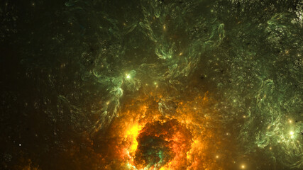 Wall Mural - 3d effect - abstract space scene