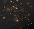 © Sergey - Christmas background. Powder dust light PNG. Magic shining gold dust. Fine, shiny dust bokeh particles fall off slightly. Fantastic shimmer effect. Vector illustrator.