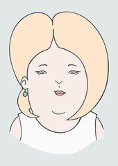 Sticker - Blonde woman draw