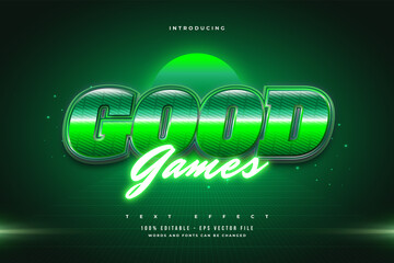 Wall Mural - editable text effect in green retro style and glowing neon effect