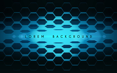 Wall Mural - Abstract black and blue hexagonal background