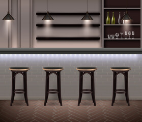 Wall Mural - bar interior realistic background