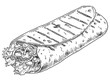 Burrito. Mexican traditional food. Vintage monochrome gray hatching illustration