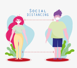 Sticker - couple social distancing