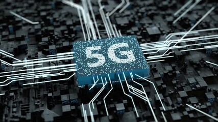 Wall Mural - global 5g internet network. distribution of a high-speed signal in an abstract online city. modern c
