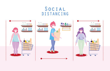 Sticker - social distancing market