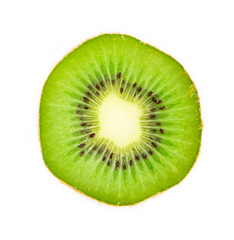 Sticker - slice of juicy delicious and healthy ripe kiwi, isolated on white background