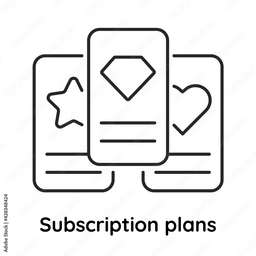 Three Subscription Three tiers subscription plans icon. Tariff plans vector illustration ...