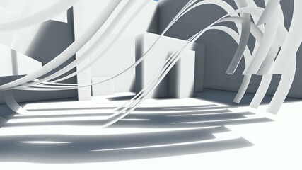 Wall Mural - 3D illustration - Abstract Architecture. Concept of organic architecture and girder construction.