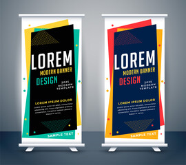Wall Mural - modern roll up standee colors banner template