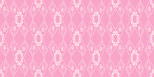Asian Background Pattern With Decorative Ornaments In Indian Style On Pink. Background Image For Your Design. Seamless Pattern, Wallpaper Texture. Vector Graphics