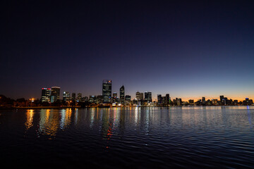 Wall Mural - Perth City Skyline At Sunrise.