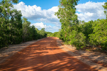 Red Dirt Road In The Australian Northern Territory, In Australia