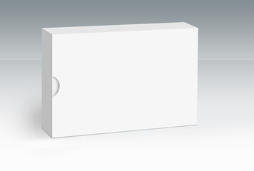 Wall Mural - 3d rendering of a white box on the ground, mock-up template for a design