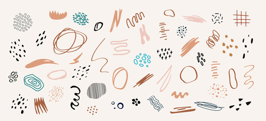 Modern abstract elements set, minimal design, vector illustration.