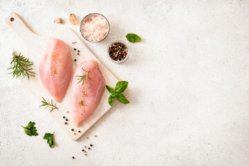 Canvas Print - Raw chicken breast fillet