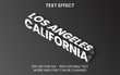 Text effect editable vector design. Isometric text effect style with california los angeles word.