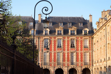 Canvas Print - The Place des Vosges square in Paris city