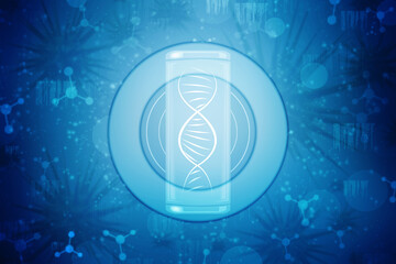 Sticker - 2d render of dna structure, abstract background
