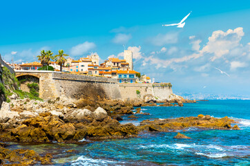 Wall Mural - Historic Center of Antibes, French Riviera, Provence, France.