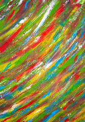 Wall Mural - Multicolored brush strokes on white paper. Abstract creative