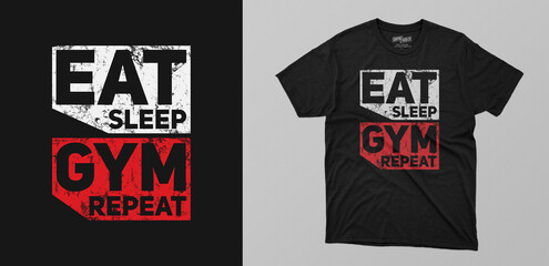 Wall Mural - eat sleep gym repeat typography t-shirt design motivational quotes for workout