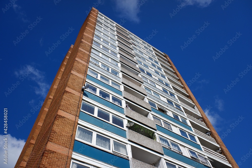 1960s high rise apartment tower at Munden View, Garsmouth Way, Watford ...