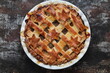 Homemade apple pie with ice cream 