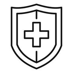 Wall Mural - Health shield icon, outline style