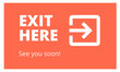 Exit Sign on orange background