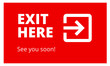 Exit Sign on red background