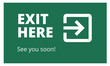 Exit Sign on green background