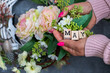 Hello May. MAY month vector with flowers and leaves. Decoration floral. Illustration month may