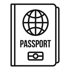 Poster - Personal information passport icon, outline style