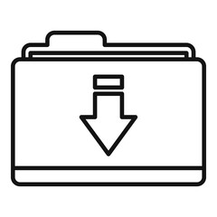 Sticker - Download folder icon, outline style