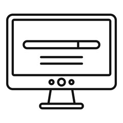 Sticker - Loading pc software icon, outline style