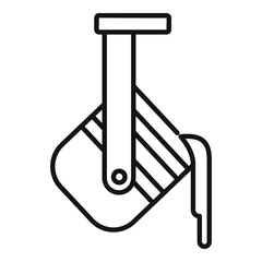 Sticker - Hot metallurgy pot icon, outline style