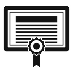 Sticker - Attestation certificate icon, simple style