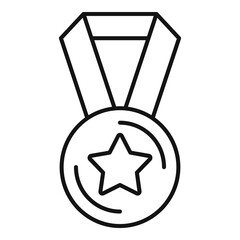 Sticker - Attestation medal icon, outline style