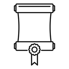 Poster - Attestation roll diploma icon, outline style