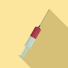 Wall Mural - Syringe injection icon, flat style