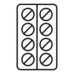 Sticker - Pill blister icon, outline style